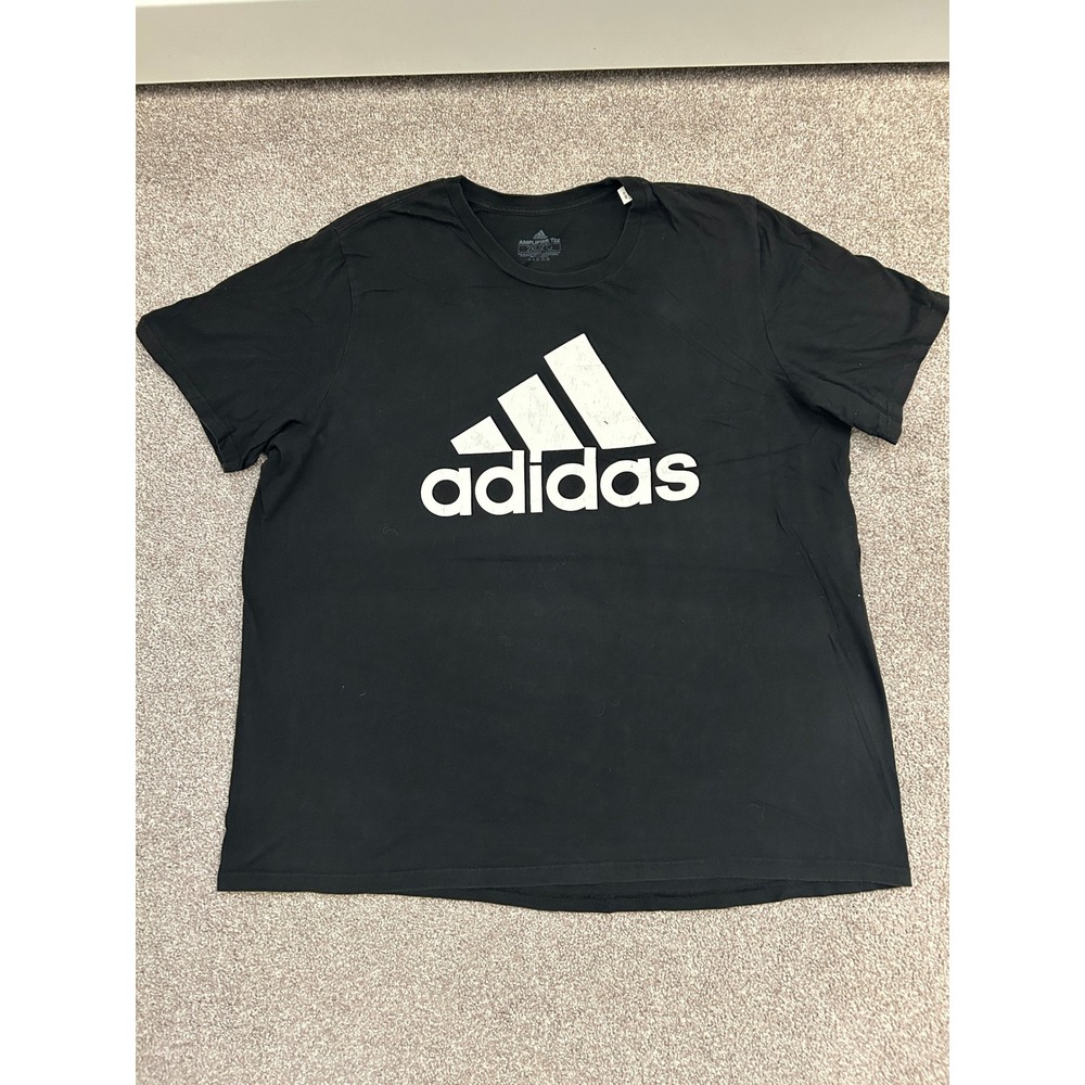 Adidas Amplifier Tee Mens 2XL Black Excellent Short Sleeve Graphic Logo T-Shirt